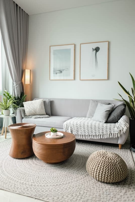 Living room setup with safe furniture